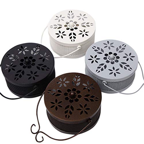 DIGOOD Mosquito Coil Holder Retro Portable Mosquito Incense Burner for Home and Garden (Black)