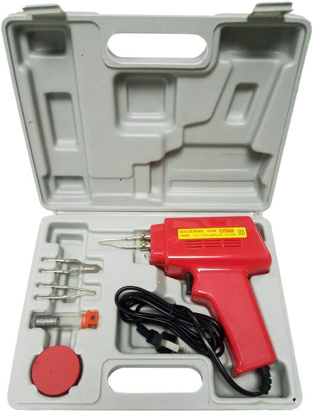 VEFSU New 5pc 100W Soldering G-un Kit w/Case Iron Solder Professional Style Sodering [Ship from USA Directly]