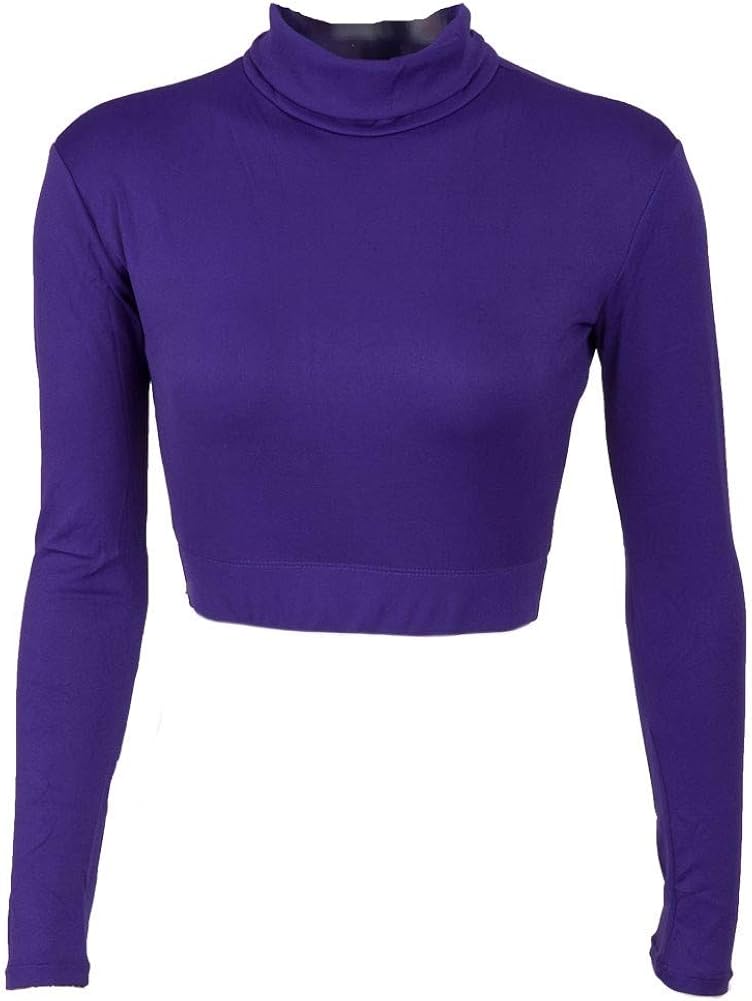 Amazon.com: Turtleneck Midriff Purple 
