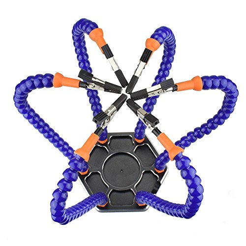 Soldering Helping Hands,Aolvo Third Hand Soldering Vise with Six Flexible Arms Non-Slip Metal Base Soldering Tool for Electronics Repair Jewelry Crafting Soldering Assembly Modeling, Hobby, Crafts - Thumbnail 3