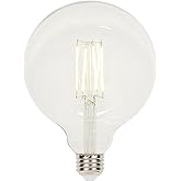 Westinghouse 5317500 6.5 Watt (60 Watt Equivalent) G40 Dimmable Clear Filament LED Light Bulb, Medium Base