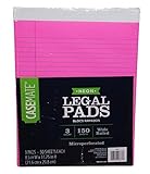 Neon Legal Pads Wide Ruled (Pink)