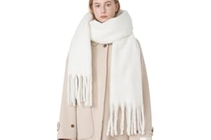 OUNIYA Large Chunky Scarf Oversized Fluffy Scarves Blanket Big Wool Thick Winter Warm