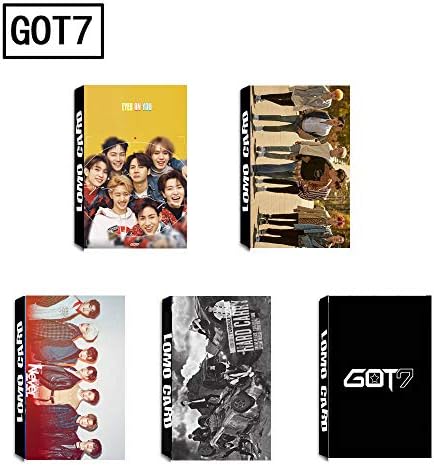 5 Pack / 150 Pcs Kpop GOT7 Album Photo Poster Lomo Card With Greeting Card Box