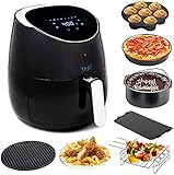 Yedi Total Package Air Fryer XL, 5.8 Quart, Deluxe Accessory Kit, Recipes, Black