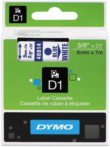 Genuine DYMO 3/8" (9mm) Blue on White D1 Label Tape for Electronic Dymo LabelManager 120P Label Maker