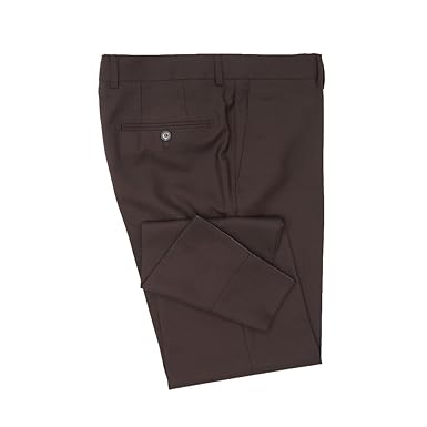 Barutti Hose Tosco Dunkelbraun Uni Tailored Fit taillierter Schnitt 100% Pure Wool Schurwolle Super 100S