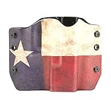 Texas Flag Kydex OWB holsters for more than 135 different handguns. Left & Right versions plus Speed Clips available.