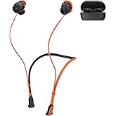 Compatible for Bose QuietComfort Earbuds (2024) Strap, Skin-Friendly Silicone Sports Neckband Wire Cord, Wireless Headphone Anti-Lost Strap, Black with Orange