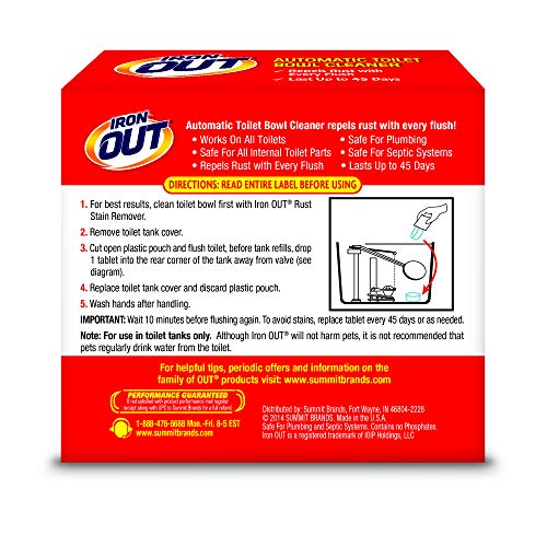 Iron OUT Automatic Toilet Bowl Cleaner, Repel Rust and Hard Water