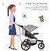 Costzon Baby Jogger Stroller, All Terrain Lightweight Fitness Jogging Stroller w/Parental Cup Phone Holder, Free Tractive Webbing, Large Storage Basket (Gray)
