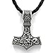 GuoShuang Odin Thor's Mjolnir Pendant Viking Necklaces Pendants Jewelry Scandinavian Clear Details Silver Chain