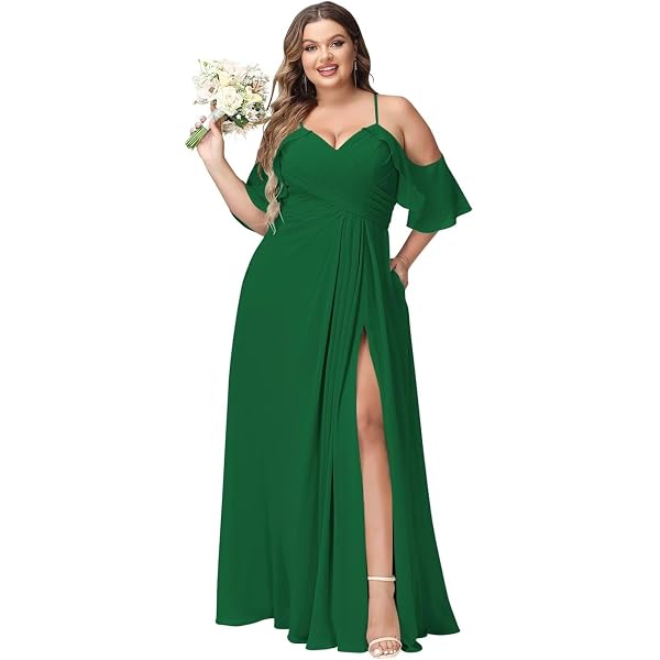 green emerald velvet dress Chic and Holland - HF1568 Cold Shoulder Long Sleeves Dress 10 / Ivory