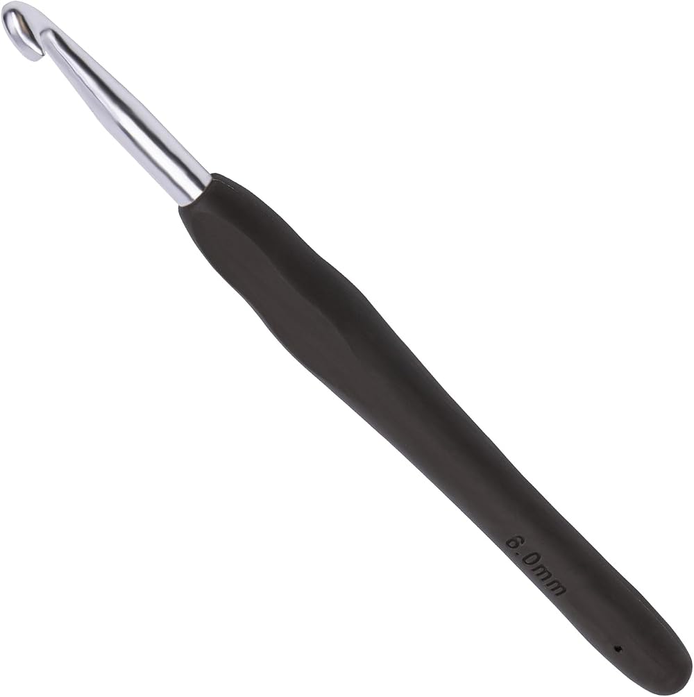 SUVSOON 6.0mm Ergonomic Soft Handle Crochet Hook Light Comfortable