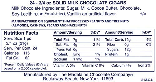 Madelaine Chocolate-It's A Boy Milk Chocolate Cigars, Box of 24 - 3/4 oz each, Net wt. 1lb. 2 oz(510 g) - Thumbnail 3