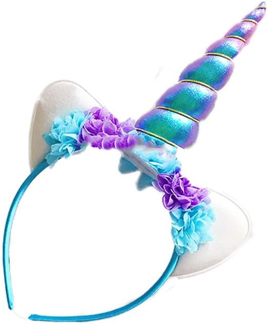 SZTARA Women Girls Unicorn Cat Ears Headband Christmas Halloween Party Flowers Hairband