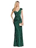 Womens Sequined Long Evening Gown Glamous