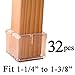 MelonBoat 32 Pack Chair Leg Floor Protectors, Fit Square Leg 1-1/4 to 1-3/8 inches, Chair Leg Caps with Furniture Felt Slider Glide Pads, A-SQ033, Fit Square Leg 1.26''-1.38''