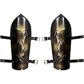 Antique Medieval 18 Gauge Steel Arm Bracers | Vintage Hand Armor for LARP, Role Play, Cosplay & Halloween | Wearable Medieval Adult Arm Guards for Reenactment & Fantasy Costumes