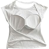 SOLY HUX Women's Twist Open Back Tank Tops with Built in Bra Sleeveless Crewneck Backless Summer Crop Top