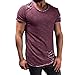 Goddessvan Men Casual Short Sleeve Round Neck Hole T Shirt Blouse