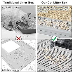 Foldable Cat Litter Box with Lid, Enclosed Cat
