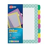 Avery Ultralast Big Tab Plastic Dividers, 8 Tabs, 1 Set, Assorted Designs (24903)