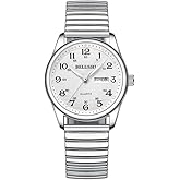BESTKANG Large Face Easy to Read Stretch Band Watch， Women's Men's Stainless Steel Wrist Watch