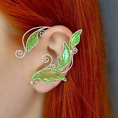 Green Leaves Vine Earring Cuffs Ear Cuff with Leaf Charm
