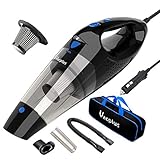 Vacplus Corded Car Vacuum, DC 12V Car Vacuum Cleaner High Power, Portable Hand Held Vacuum Cleaner for Car with 16.4ft Cable for Dry Use – Black & Blue