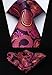 HISDERN Paisley Ties for Men Classic Plum Tie and Pocket Square Woven Silk Necktie Handkerchief Set Formal Business Mens Neckties Wedding Party