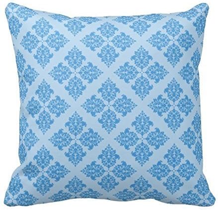Cushion Cases Custom Decorative Light Blue Two Tone Flora Patern Pillow Pillow Cover Cushion Case Pillowcases