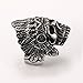 PAURO Cool Feather Dayak Indian Headdress Punk Skull Stainless Steel Mens Ring Size 10