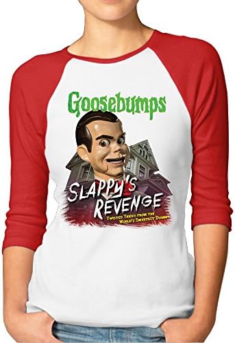Goosebumps Slappys Reveng Ladies Crew Neck 3/4 Sleeve Baseball Raglan Tee Shirts