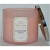Bath and Body Works White Barn Champagne Toast 3 Wick Candle 14.5 Ounce Basic White Barn Label