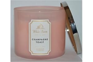 Bath and Body Works White Barn Champagne Toast 3 Wick Candle 14.5 Ounce Basic White Barn Label