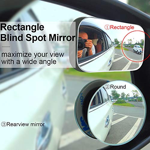 Blind Spot Mirror for Cars LIBERRWAY Blind Side Mirrors HD Glass Side Mirror Blind Spot Frameless Convex Rear View Mirror for Car, SUV Stick on Design - Thumbnail 2