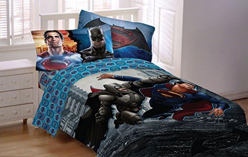 World's Finest Batman Vs Superman Bedding Set Includes Reversible Twin/Full Comforter, Full Bedding Sheet Set And Two Pillow Cases