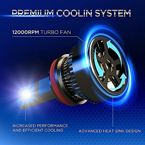 H11/H9/H8 LED Headlight Bulbs, 110W 12000 Lumens 6500K Cool White IP68 Waterproof, Extremely Bright Automotive LED Headlights Bulb Conversion Kit, 2 Pack - Gold