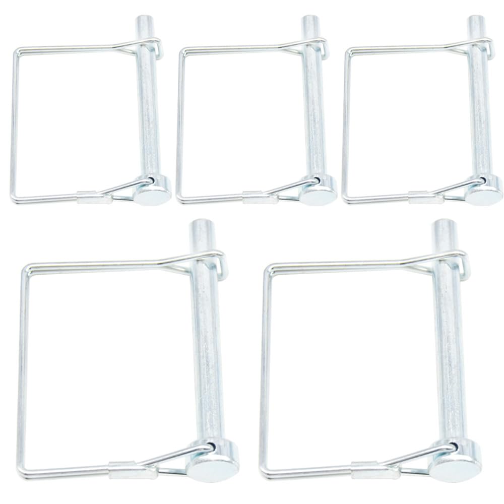 Ruidee 5 Pcs Shaft Locking Pin 8x70mm Wire Lock Pin Safety Coupler Pin Carbon Steel Square Retainer Wire Clip Hitch PTO Pin Trailers Pin for Farm Garden (FSX/8x70mm)