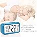 Oneoffcar Children Clocks,Travel Alarm Clock,Battery Operated Backlight Morning Clock For Kids, Pets' Clocks, Large LCD Display(Date,Temperature,Snooze),for Office Bedroom Travel (blue)