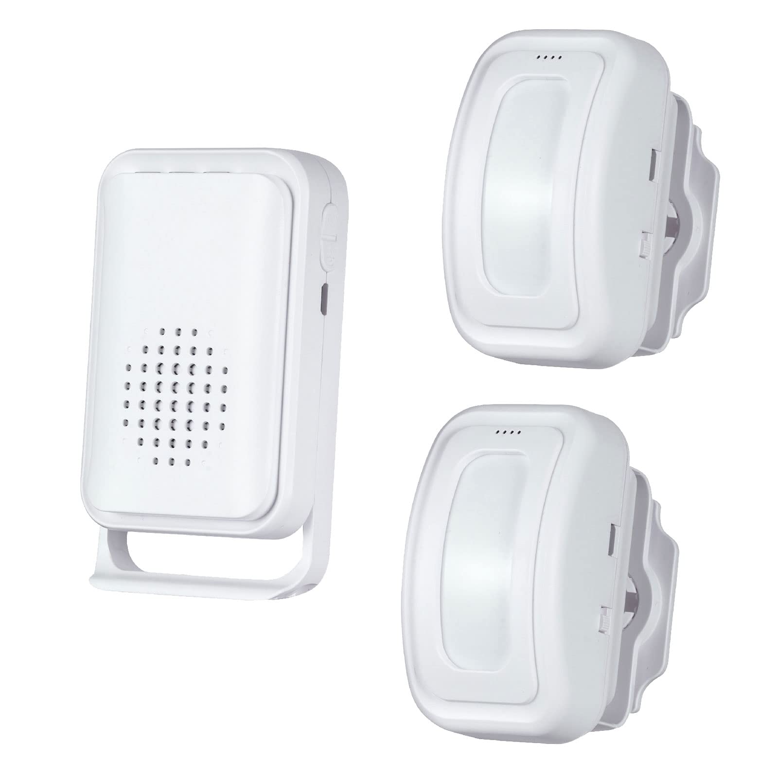 Motion Sensor Doorbell for Business Store Entry Alert Welcome Buzzer Monitor Alarm, Outdoor Door Chime Kit for Home - LED Indicator & Vibration (2 Sensor and 1 Receiver)