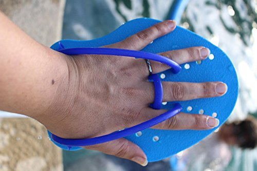 Forestfish Swimming Hand Paddles Training Paddles with Adjustable Strap for Adults and Kids Improve Swimming Speed (M: 7.5 x 5.5 Inch)