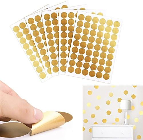 Musuntas 216 Piece Dot Wall Sticker Gold Dot Sticker DIY Art Vinyl Decal Kids Room Living Room Bedroom Decals Mural Decals Murals Home Decoration