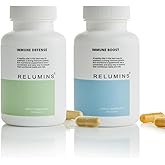 Relumins Immune Boost & Immune Defense Supplement Set – Daily Capsules with Vitamins C, D3, K1, Zinc, Selenium, Lactoferrin, Echinacea & Bioflavonoids for Complete Immune Support