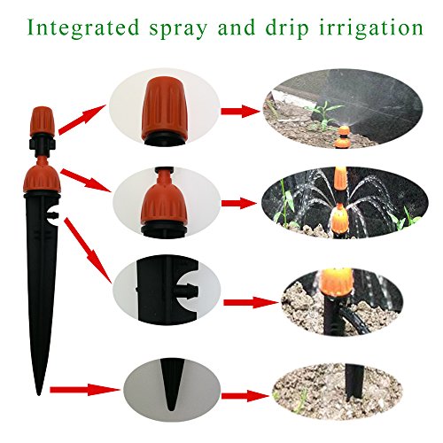 DIY 50FT Micro Drip Irrigation System with Hose Faucet Timer Dripper