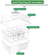 WY8 10 Pack Seed Trays Kit 120 Cells Reusable Dome Base Humidity Adjustable view 3