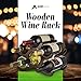 AdirHome Wooden Wine Rack - 6 Bottle (Espresso)