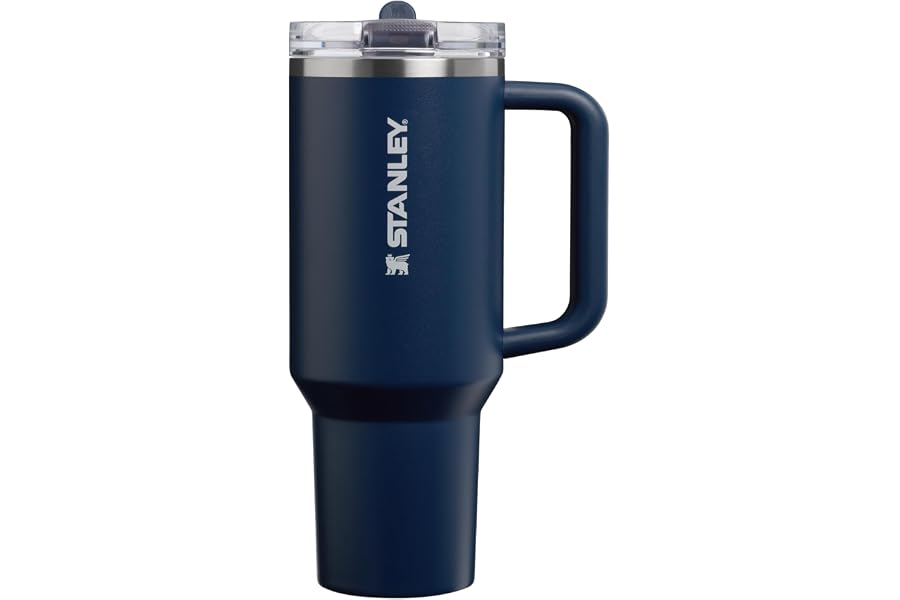 STANLEY Quencher ProTour Flipstraw Tumbler, 40 oz, Dark Navy | Built-In Straw & Handle | Cupholder Compatible for Travel | Leakproof Insulated Stainless Steel Cup | BPA-Free