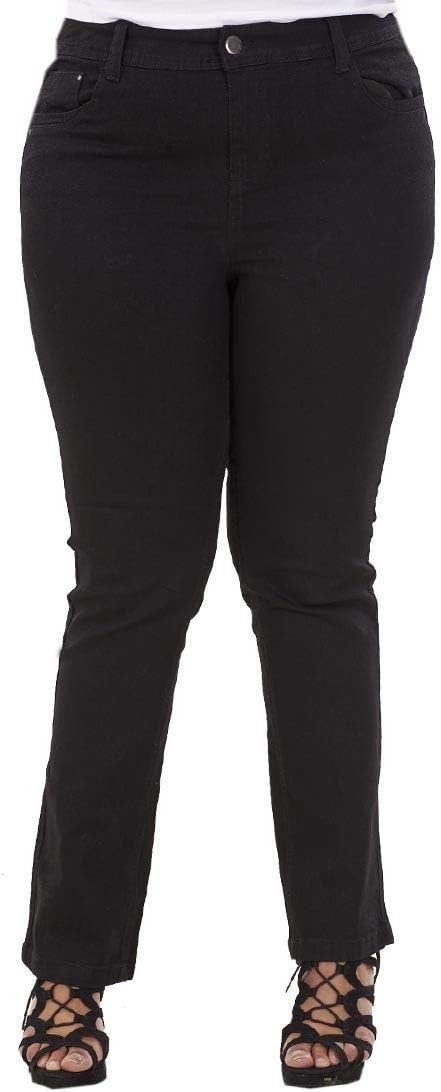 Ladies Plus Size Stretch Denim Curve Straight Cut Womens Jeans